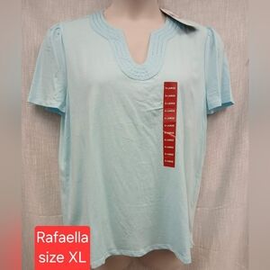 Rafaella Womens Short Sleeve Shirt top.  Size XL. New with tags